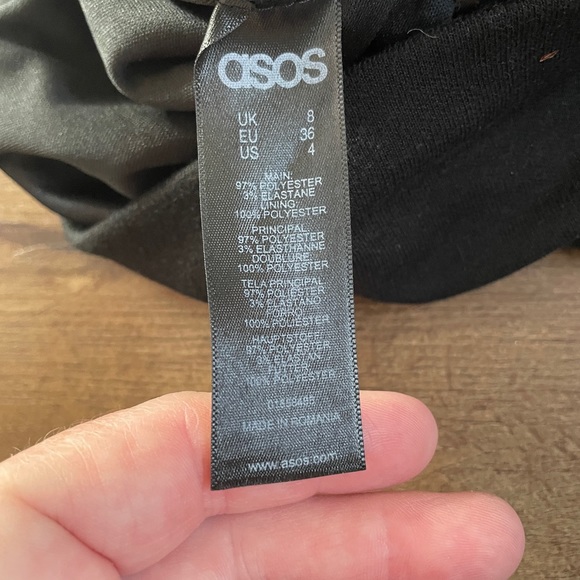 Asos petite black midi dress side cutouts 4 - Picture 7 of 8